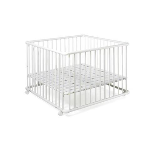 Parc Bébé En Bois Blanc À Roulettes - GEUTHER - Belami - 76x97 Cm - Bois - Blanc - Enfant - Mixte BLANC 1 - vertbaudet enfant 