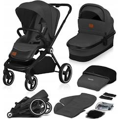 LIONELO Pack duo Poussette 2en1 bébé Amber avec nacelle sac et