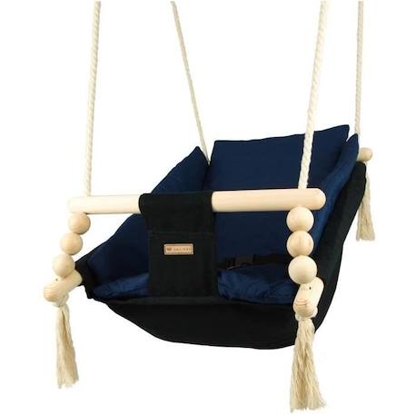 Bascule pour bébé - VELINDA - Noir, Bleu marine - Style scandinave BLEU 2 - vertbaudet enfant 