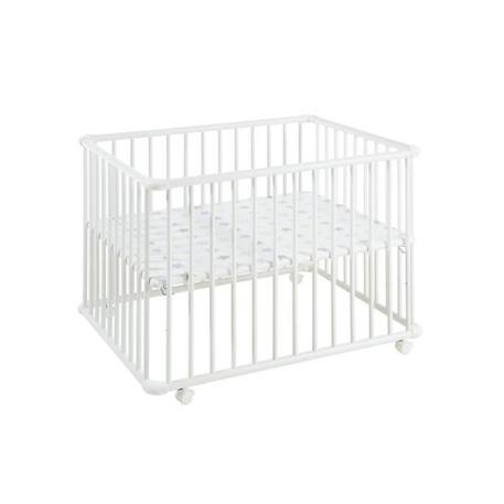 Parc Bébé En Bois Blanc À Roulettes - GEUTHER - Belami - 76x97 Cm - Bois - Blanc - Enfant - Mixte BLANC 2 - vertbaudet enfant 