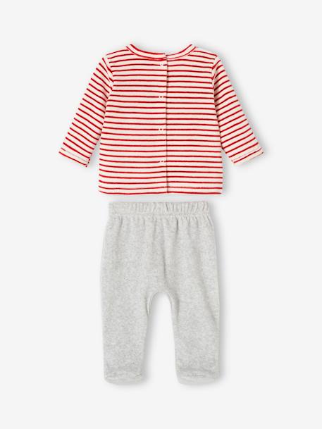 Pyjama de Noël en velours bébé gris chiné 4 - vertbaudet enfant 