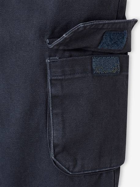 Pantalon battle doublé garçon facile à enfiler bleu nuit+kaki 4 - vertbaudet enfant 