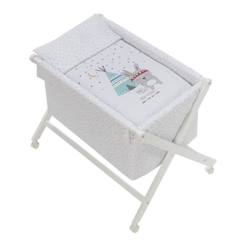 Puériculture-Lit de voyage et accessoires sommeil-Lit parapluie, couffin, berceau-Interbaby berceau Petit Indien 90 x 55 cm bois blanc