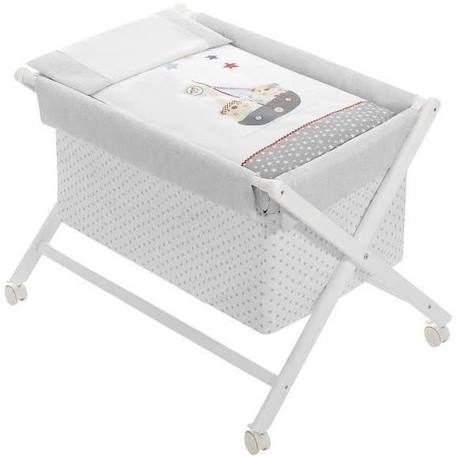 Interbaby berceau junior 90 x 55 cm bois/coton blanc 5 pièces BLANC 1 - vertbaudet enfant 