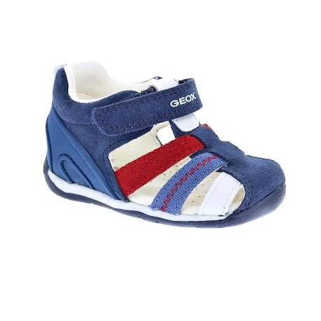 Sandales enfant Geox Each Boy - Garçon - Marine/Rouge - Scratch - Cuir/Synthétique BLEU 1 - vertbaudet enfant 