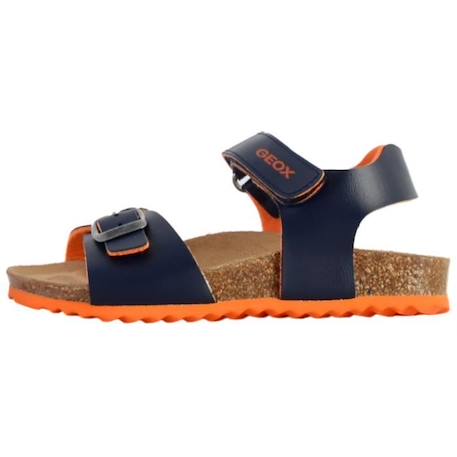 Sandales enfant Geox - Cuir - Marine/Orange - Scratch et boucle ORANGE 1 - vertbaudet enfant 