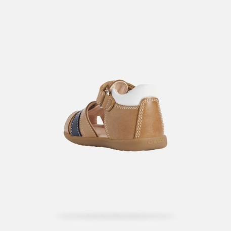 Sandale premiers pas enfant Geox Macchia B254VA - Cuir caramel - Scratch - Confortable MARRON 4 - vertbaudet enfant 