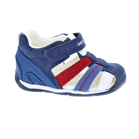 Sandales enfant Geox Each Boy - Garçon - Marine/Rouge - Scratch - Cuir/Synthétique BLEU 2 - vertbaudet enfant 