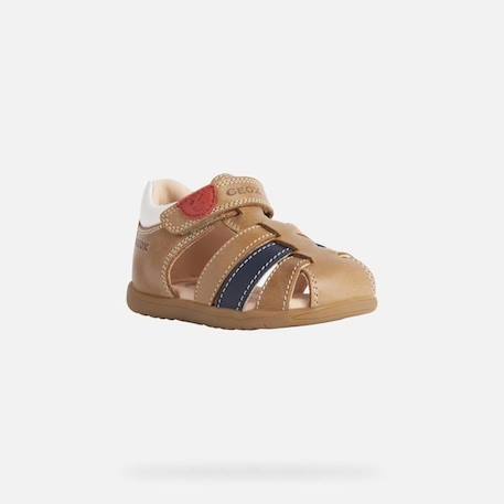 Sandale premiers pas enfant Geox Macchia B254VA - Cuir caramel - Scratch - Confortable MARRON 3 - vertbaudet enfant 