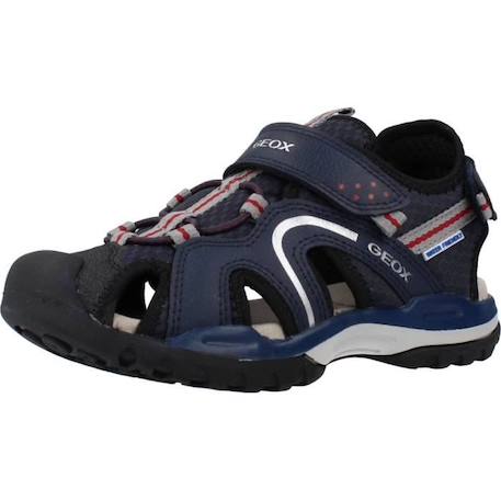 Sandale enfant Geox Juniors Borealis - Marine Argent - Scratch/Lacets - Confort exceptionnel BLEU 1 - vertbaudet enfant 