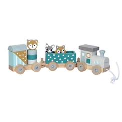 Jouet-Premier âge-Premières manipulations-Petit train en bois étoiles - KINDSGUT - Les animaux du zoo - Jouet premier âge - Motricité fine - Mixte