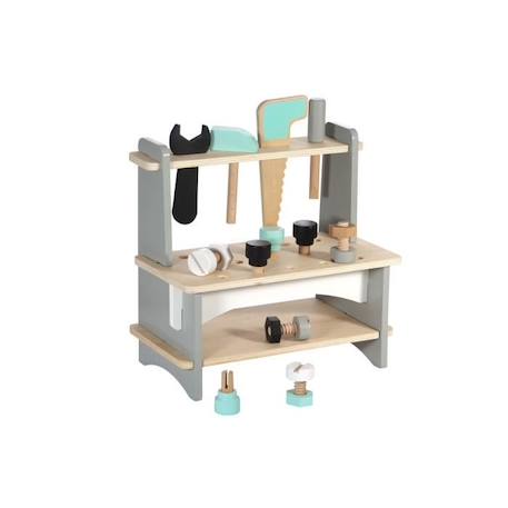 Établi de Bricolage - KINDSGUT - Jouet en Bois pour Enfant - Outils Inclus GRIS 1 - vertbaudet enfant 