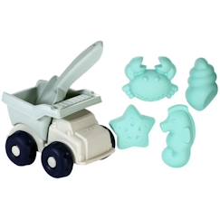 Jouet-Jeux de plein air-Jeux de plage-Kit de jouets de sable pour bébé - KINDSGUT - Camion Theo - 6 pièces - Hippocampe, crabe, coquillages et pelle