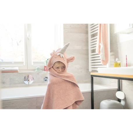 Cape de bain à capuche licorne - KINDSGUT - 100x100 cm - Coton - Rose ROSE 2 - vertbaudet enfant 