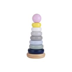 Pyramide à Anneaux en Bois - KINDSGUT - Jouet éducatif pour bébé - 7 disques et 1 boule en bois colorés  - vertbaudet enfant