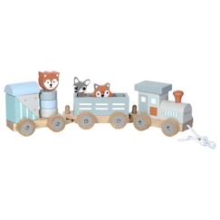 Jouet-Premier âge-Premières manipulations-Petit train en bois - KINDSGUT - Animaux du zoo - Jouet premier âge