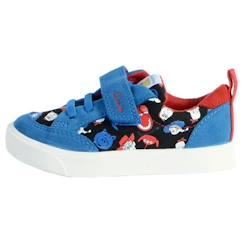 Chaussures-Chaussures garçon 23-38-Baskets, tennis-Basket Enfant - CLARKS - City Howdy T - Cuir - Scratch - Bleu Combi