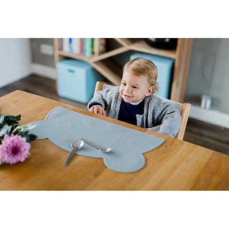 Set de table en silicone en forme d'ours - KINDSGUT - gris foncé - lavable et antidérapant GRIS 2 - vertbaudet enfant 