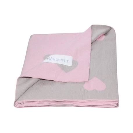 Couverture bébé tricotée - KINDSGUT - 100% coton - Rose - 80 x 100 cm ROSE 3 - vertbaudet enfant 
