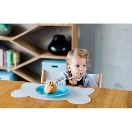 Set de table en silicone en forme d'ours - KINDSGUT - Gris clair - Lavable et antidérapant GRIS 2 - vertbaudet enfant 