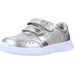 Chaussures-Chaussures fille 23-38-Basket Enfant Clarks - Ath Sonar - Scratch - Couleur Argent - Ultra léger