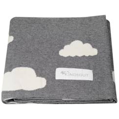 Puériculture-Chancelières, plaid-Couverture bébé tricotée KINDSGUT - Ultra-douce 100% coton - Gris - 80 x 100 cm