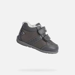 Chaussures-Basket Enfant Geox Elthan Fille - Gris Foncé - Cuir - Scratch