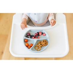 Puériculture-Repas-Assiette ventouse en silicone - KINDSGUT - Bleu - Aigue-marine - Pour enfants - Sans BPA