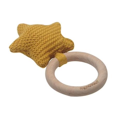 Jouet à saisir en crochet - KINDSGUT - Jaune - Hochet et anneau de dentition - 100% coton JAUNE 2 - vertbaudet enfant 