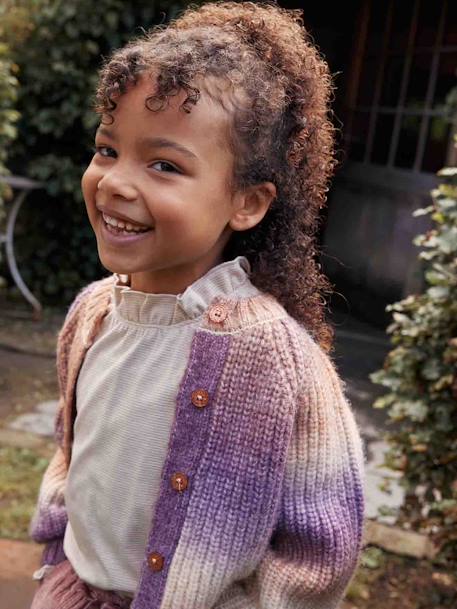 T-shirt à rayures brillantes fille écru 1 - vertbaudet enfant 