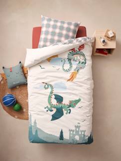 Parure housse de couette + taie d'oreiller avec coton recyclé DRAGON  - vertbaudet enfant