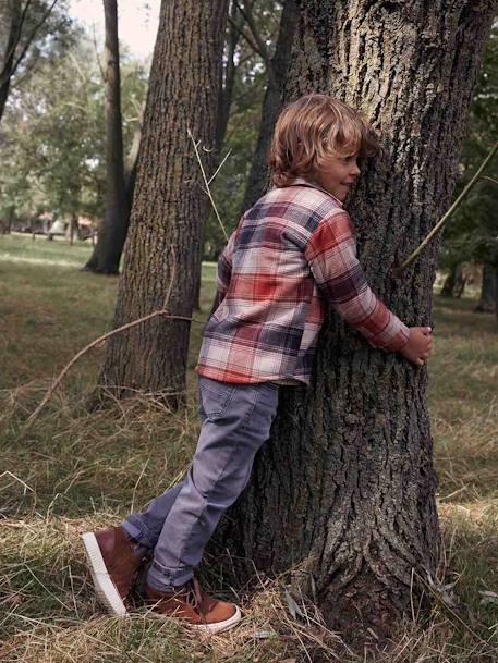 Chemise à carreaux en flanelle doublée sherpa garçon tomette 6 - vertbaudet enfant 