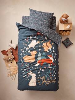 Parure housse de couette + taie d'oreiller enfant avec coton recyclé BROCÉLIANDE  - vertbaudet enfant