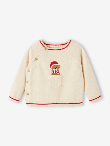 Ensemble de Noël 2 pièces bébé en tricot beige chiné 2 - vertbaudet enfant 