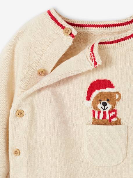 Ensemble de Noël 2 pièces bébé en tricot beige chiné 5 - vertbaudet enfant 