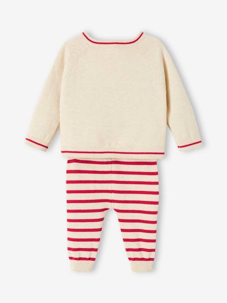 Ensemble de Noël 2 pièces bébé en tricot beige chiné 4 - vertbaudet enfant 