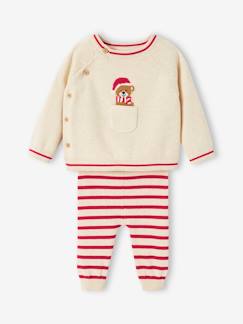 -Ensemble de Noël 2 pièces bébé en tricot