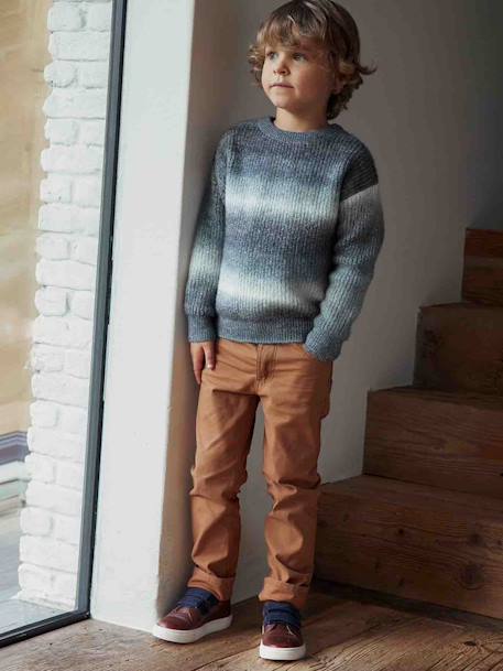 Pull en maille mousseuse effet dégradé garçon gris chiné 5 - vertbaudet enfant 