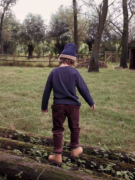 Pantalon en velours côtelé garçon facile à enfiler caramel+vert sapin 8 - vertbaudet enfant 