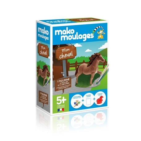 Moulage en plâtre - MAKO MOULAGES - Mon cheval - Blanc - Bleu - Enfant BLANC 1 - vertbaudet enfant 