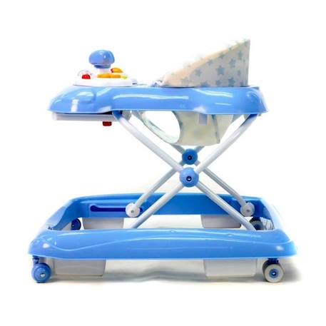 Trotteur Baby Stars - Bleu - ASALVO - Réglable en 3 hauteurs - Roues pivotantes - Plateau d'activités BLANC 2 - vertbaudet enfant 