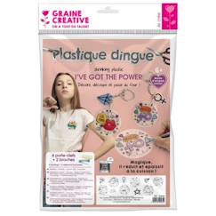 Jouet-Activités artistiques et musicales-Loisirs créatifs-Perles, mode et coffrets créatifs-Graine Creative - Kit plastique dingue - Girl Power - 6 pcs