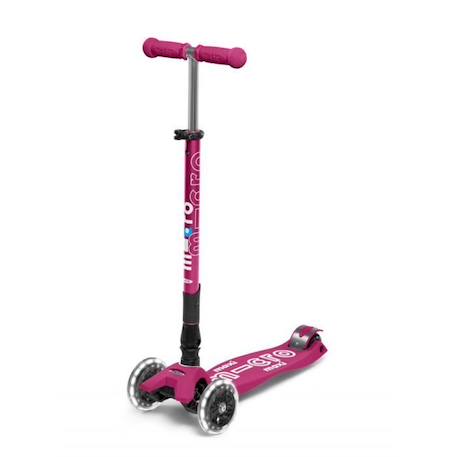 Trottinette 3 Roues enfant - Maxi Micro Deluxe pliable Baie Rouge LED - MICRO - Mixte - 5 ans et plus BLANC 1 - vertbaudet enfant 