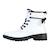 Bottines enfant Geox - Casey - Blanc/Noir - Fermeture à lacets, zip et scratch - Confort exceptionnel BLANC 1 - vertbaudet enfant 