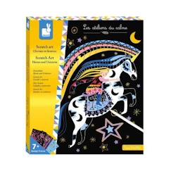 Kit créatif - JANOD - Scratch art Chevaux et licornes - Multicolore - Jaune - 5 ans - Enfant - Mixte  - vertbaudet enfant