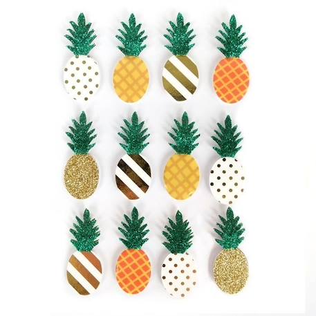 Graine créative - 12 stickers 3D Ananas VERT 1 - vertbaudet enfant 