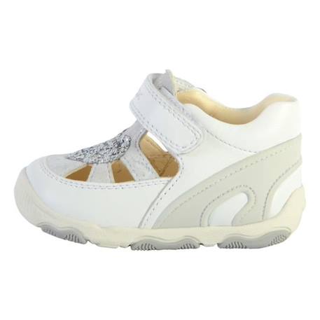 Basket Cuir Bébé Geox - Balu - Scratch - Blanc - Fille BLANC 1 - vertbaudet enfant 