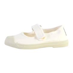 Chaussures-Chaussures fille 23-38-Baskets, tennis-Basket à Scratch Enfant Natural World - Tennis Basket Basses - Blanc - Fille - NATURAL WORLD - Scratch - Plat