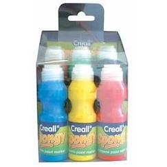 Jouet-Activités artistiques et musicales-Peintures à l'éponge Creall Spongy - DTM LOISIRS CRÉATIFS - Lot de 6 - Multicolore - Enfant - 3 ans