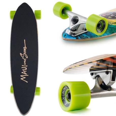 Longboard Pintail - Maui & Sons - 39 pouces - Jaune - Pour Skate park et Urbain JAUNE 2 - vertbaudet enfant 